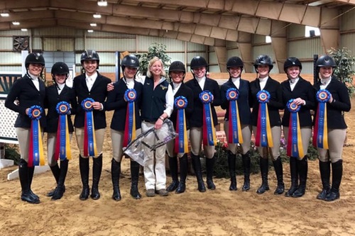 E&H IHSA Team poses with their ribbons following their Zone Championship performance.